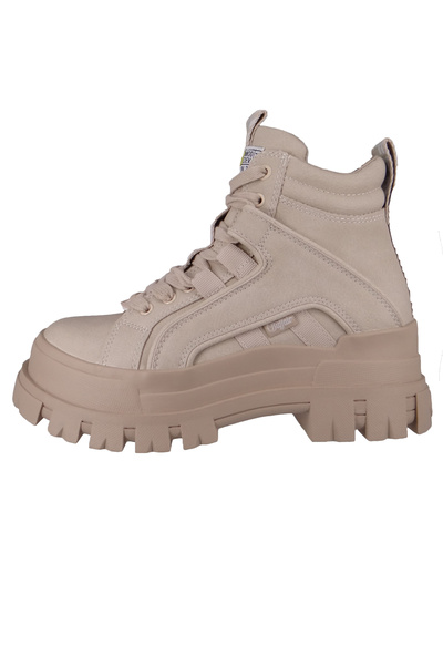 Buffalo Damen Elegante Stiefelette Aspha Nc Mid 1622064 Creme Cream Kunstleder