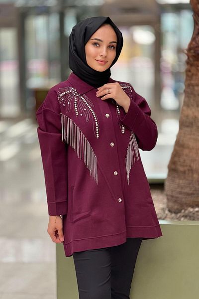 Ghisa Jewelled Chain Tasseled Knitwear Cardigan