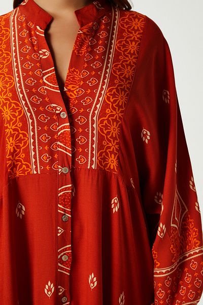 Ritnice Modest Women's Andrea Orange 100% Viscose Maxi Length Summer Dress