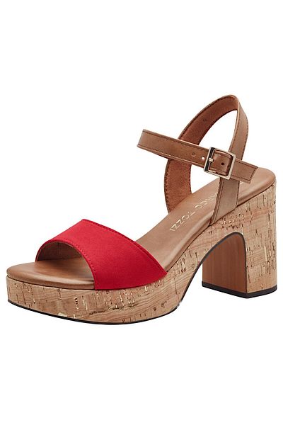 Marco Tozzi Damen Sandalen F 1/2 2-28008-42 Rot 597 Red Comb Textil/synthetik