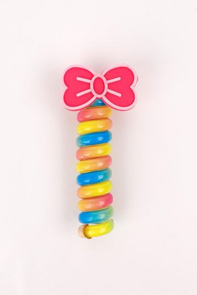Le Mabelle Multicolored Girl's Pasta Buckle with Bow Figure