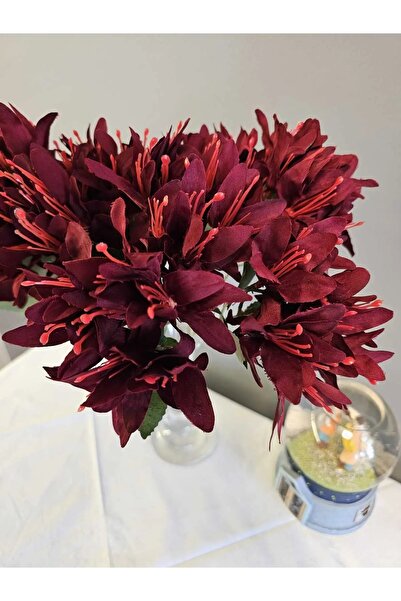 yapay çiçek evi 5 RAMURI DE FLORI DE CRISTAL ROȘU 34 CM BOUQUET DE MÂNĂ VASĂ ...