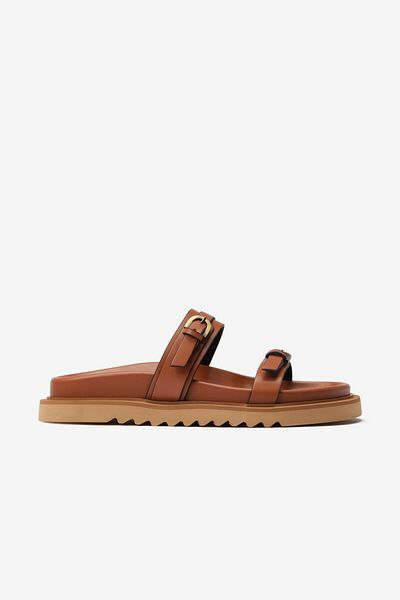 Seniorah Tan Skin Thin Double Banded Women's Slippers