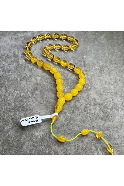 MEVLANA BAZAAR سبحة عنبر ناري 30 سم أصفر