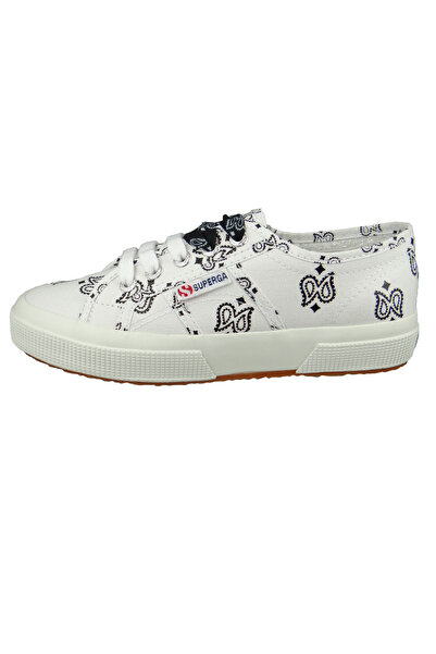 Superga Damen Low Sneaker Cotw Bandanasilk S81144w-2750 Weiß 909 White Black Textil