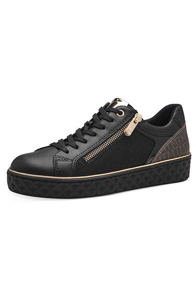 Marco Tozzi Damen Low Sneaker Low Top 2-23709-41 Schwarz 091 Black Comb Textil/synthetik Mit Mt Rem Sock