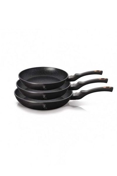 Berlinger Haus Set of 3 pans Black Rose Berlinger Haus BH 6158F, marbled, non-stick, black