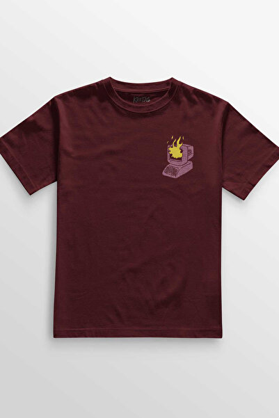 Kretas Burgundy majica Tomorrow Never Knows y2k Future Vintage Street Minimal...