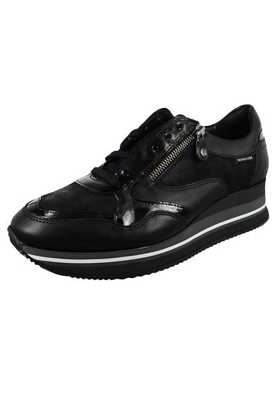 Mephisto Damen Low Sneaker Olimpia Softy P5137969 Schwarz 4200 Black Leder Mit Laufsohle Mit Schockabsorberwe