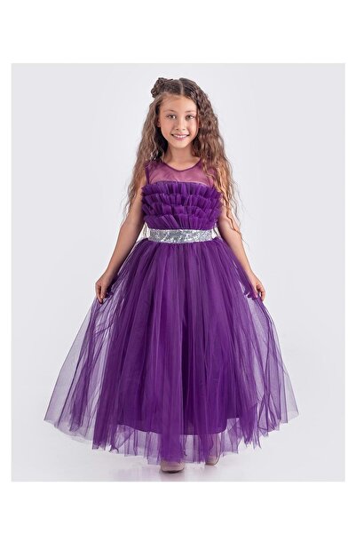 Mnk Baby&Kids Rochie de seara din satin model Sapes pentru fete - cu spate si...