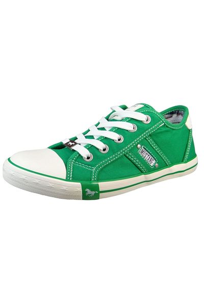 Mustang Damen Low Sneaker Low Top 1099310 Grün 750 Pastellgrün Leinen
