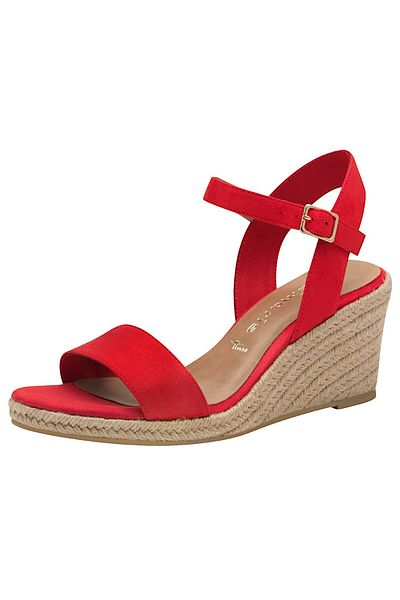 Tamaris Damen Sandalen 1-28300-42 Rot 500 Red Textil Mit Touch-it