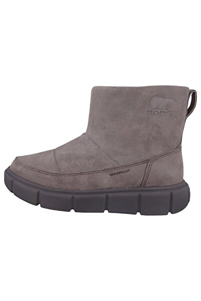 Sorel Damen Stiefelette Winterschuhe Explorer III Slip-On WP 2077971 Grau 052 Quarry Sea Salt Wildleder