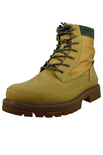 Levi's Herren Sportliche Stiefelette Torsten Quilted 233637-666 Braun 74 Medium Yellow Leder Und Textil