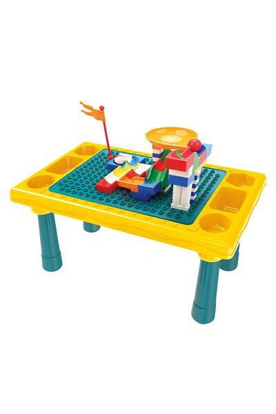 Yonghuida Interior construction block plastic DIY assembly desk with 58 pieces marble toy set