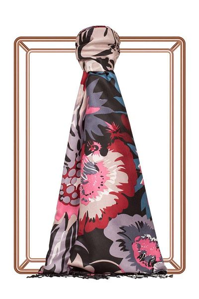 ipekevi Black Silk Shawl 6111