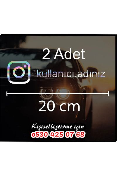 MS Major Selection Autocolant cu logo Instagram cu hologramă 2 bucăți 20 cm autocolant auto-motor