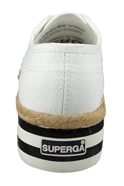 Superga Damen Low Sneaker Cotropew Striped Foxing S31146w-2790 Weiß A0z White Black White Stripes Textil