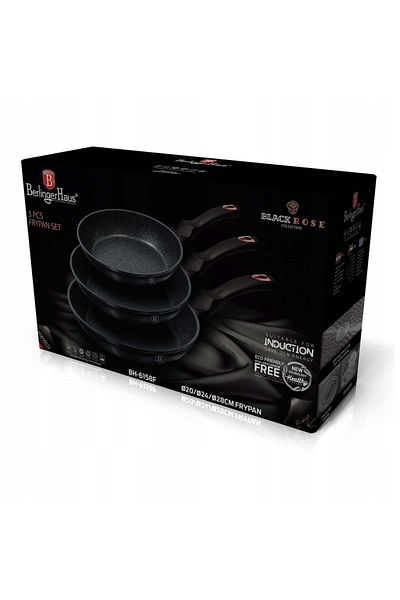 Berlinger Haus Set of 3 pans Black Rose Berlinger Haus BH 6158F, marbled, non-stick, black