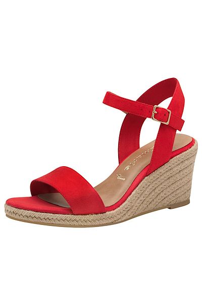 Tamaris Damen Sandalen 1-28300-42 Rot 500 Red Textil Mit Touch-it