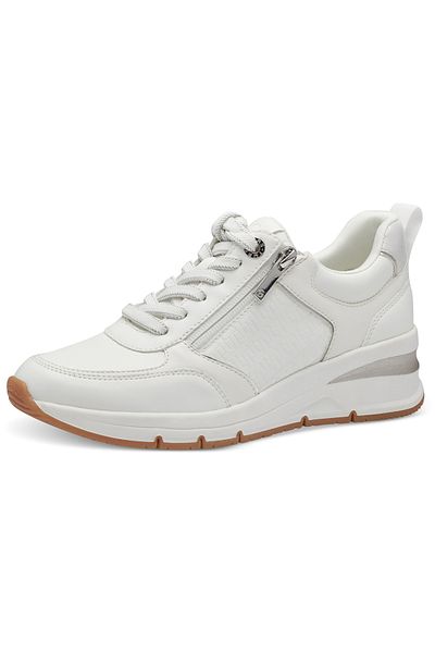 Tamaris Damen Low Sneaker Low Top 1-23721-42 Weiß 171 White/silver Kunstleder Mit Removable Sock