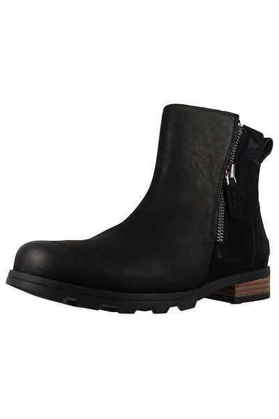 Sorel Damen Leder Stiefelette Emelie Zip Bootie Black Schwarz Nl3502-010
