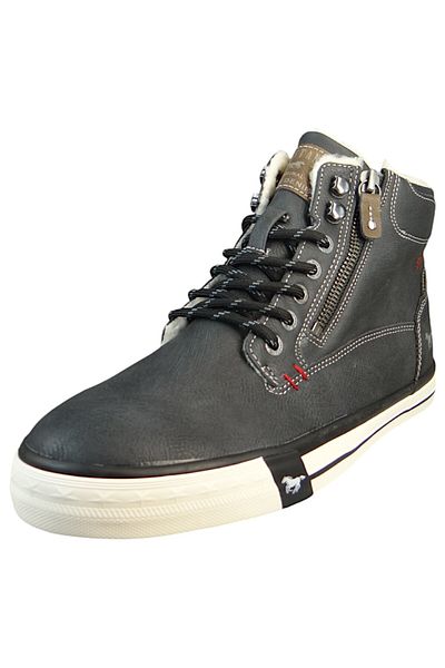 Mustang Herren Mid Sneaker 4072604 Schwarz 9 Schwarz Kunstleder