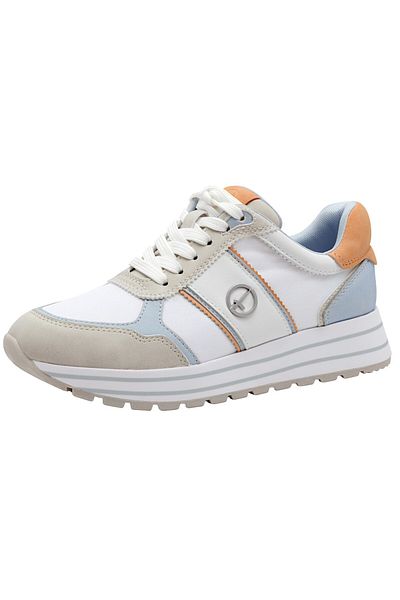 Tamaris Damen Low Sneaker Low Top 1-23727-42 Weiß 895 Lt. Blue Comb Textil/synthetik