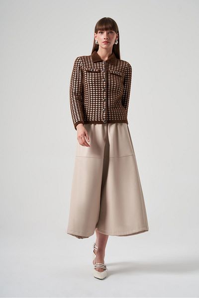 Nuss سترة أنجورا منقوشة بنقشة Houndstooth