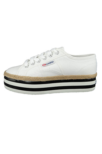 Superga Damen Low Sneaker Cotropew Striped Foxing S31146w-2790 Weiß A0z White Black White Stripes Textil