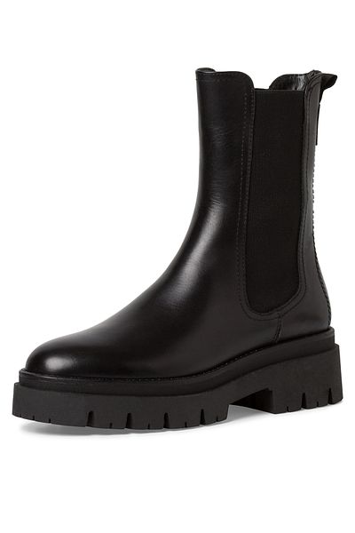 Tamaris Damen Elegante Stiefelette 1-25992-41 Schwarz 001 Black Leder Und Textil Mit Touch-it