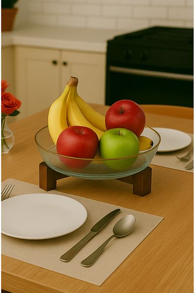 Rivelsa Home Presentation Gilded Wooden Bowl - Stand Design