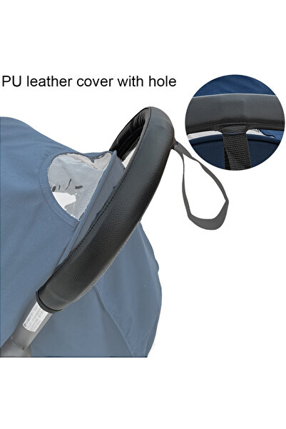 Choice غطاء واقٍ من الجلد لعربة الأطفال باللون الأسود مزود بفتحة ومسند ذراع و...