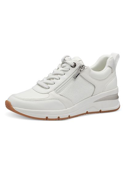 Tamaris Damen Low Sneaker Low Top 1-23721-42 Weiß 171 White/silver Kunstleder Mit Removable Sock