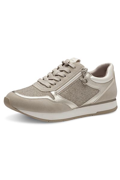 Tamaris Damen Low Sneaker Low Top 1-23603-42 Beige 430 Ivory Comb Lederimitat/ Textil