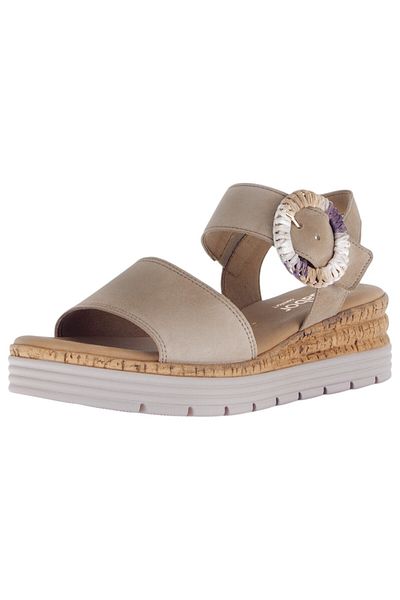 GABOR Damen Sandalen G-weite 62.706 Grau 30 Sand Leder