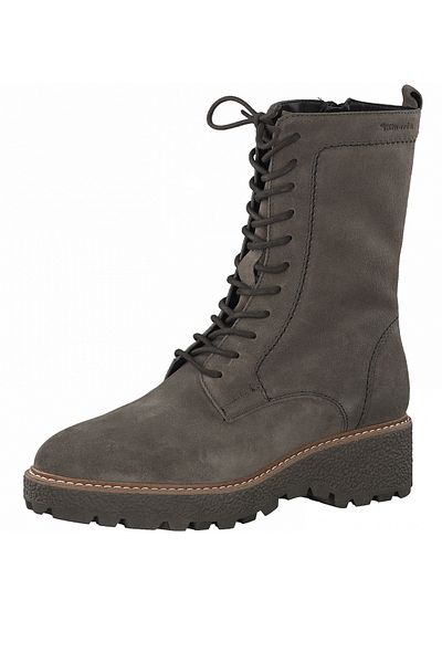 Tamaris Damen Elegante Stiefelette 1-26262-27 Grün 724 Dusty Olive Uni Leder