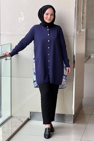 Nuss Cupra Mercerized Cardigan with Pattern on the Back