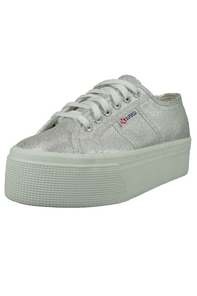 Superga Damen Low Sneaker 2790 Lame Low Top S61174w Silberfarben 031 Grey Silver Leinen