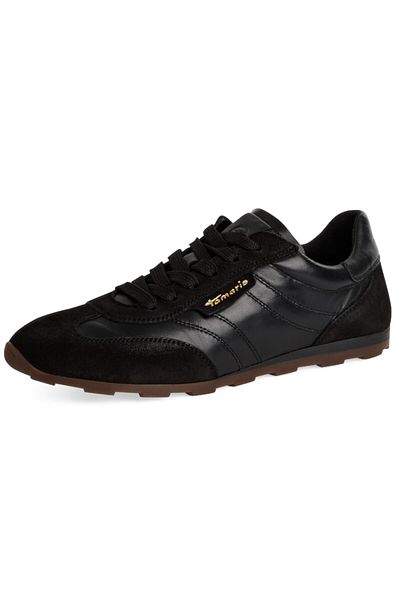 Tamaris Damen Low Sneaker 1-23611-44 Schwarz 098 Black Comb Lederimitat/ Textil