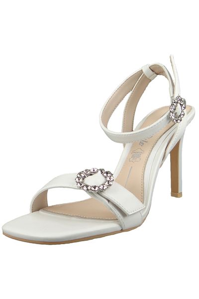 Buffalo Damen Sandalen Elena 1291321 Weiß Ivory Leder Und Textil