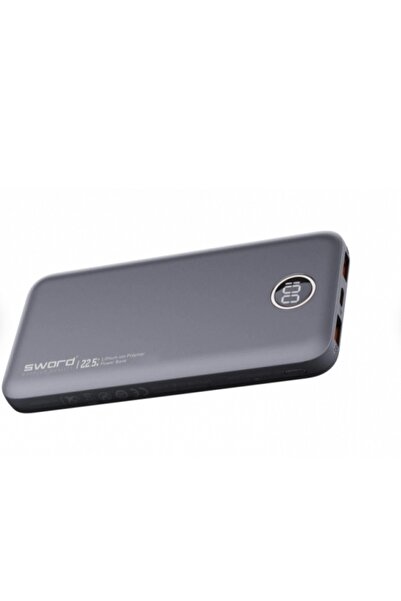 SWORD 10F53 22.5W 10000 mAh Gri USB Kablolu Hızlı Şarj Powerbank QC3.0
