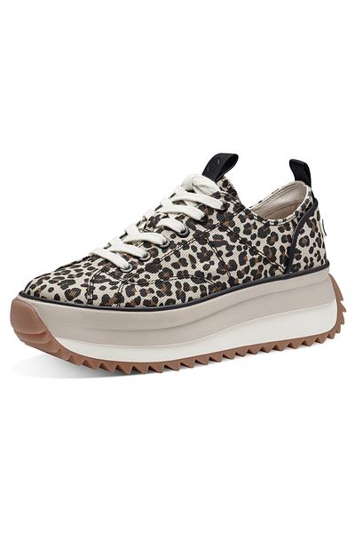 Tamaris Damen Low Sneaker Low Top 1-23731-41 Mehrfarbig 360 Leopard Textil Mit Touch-it
