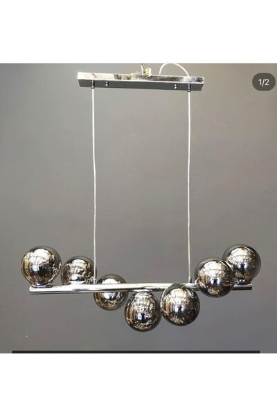 MİLA AYDINLATMA 7'Lİ KIVRIK YEMEK MASASI AVİZESİ KROM