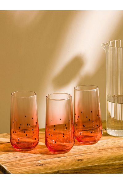 LC Waikiki Lcw Home Mixed Printed Glass Cups Set of 3 470 ml from Colorful Store