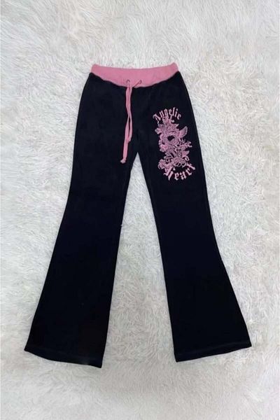 Karakedi Black Angelic Heart with Pink Insert Sweatpants