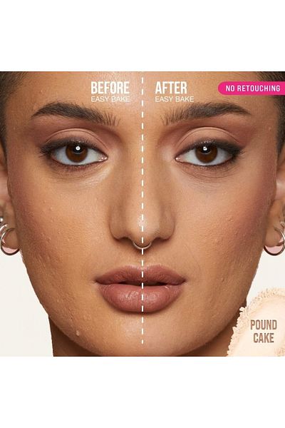 HUDA Easy Bake Loose Baking & Setting Powder Pound Cake Fair, Light, Medium, and Tan Skin Tones 20g