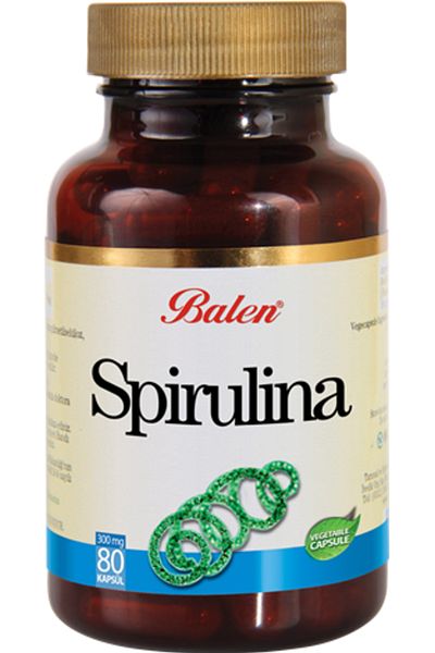 Balen Spirulina Blue-Green Algae 80 Capsules Food Supplement 375 Mg