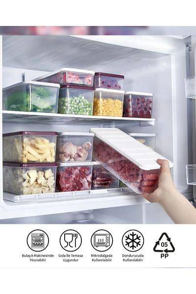 VİZYON Refrigerator Organizer Set Refrigerator Organizer Storage Container 2470 ml Freezer Container