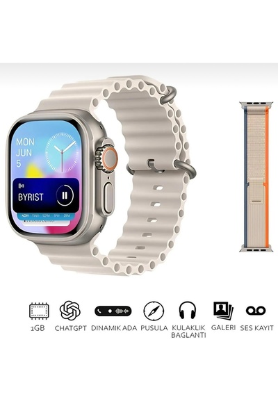 HUAHONG HK 11 ULTRA 3 MAX Akıllı Saat Wearfit Kalp Atış Hızı Sensör - Ses Kay...